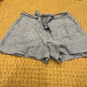 J Crew Factory Chambray Women's Blue Linen Shorts size 8
